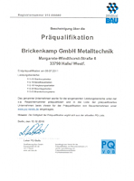 Zertifikat Präqualifikation